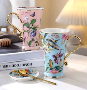 Light Luxury Premium Business Gift, Exquisite Ceramic Water Cup Set, Wedding Gift for Best Friends and Bridesmaids