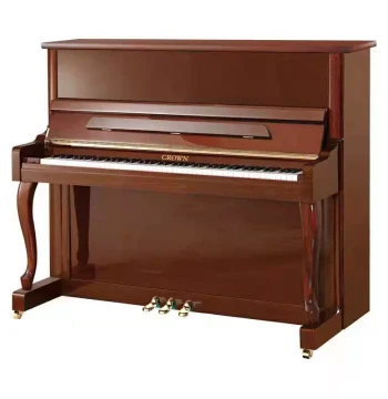 Crown Piano B5 Solid Walnut Wood Upright Piano in Glossy Red Finish