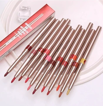 Waterproof Long-Lasting Automatic Rotating Lip Liner Pencil for Natural Definition, Smudge-Proof for Beginners
