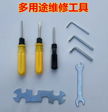 Multi-Function Bike Repair Tool Kit with Open-End Wrench, Hex Key, and Screwdriver for Mountain Bikes