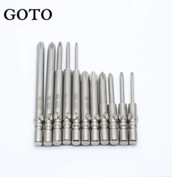 Direct Supply GOTO800 4mm S2 Hardened Phillips Screwdriver Bits, Magnetic Electric Drill Heads