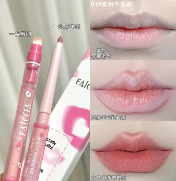 Dual-End Lip Liner and Brush - Long-Lasting Nude Shade for Contouring, Plumping, and Under-Eye Definition