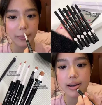 SWEET MINT Dual-Ended Lip Liner and Matte Lipstick Pen for Defined, Plump, Glossy Lips with Built-in Blending Brush