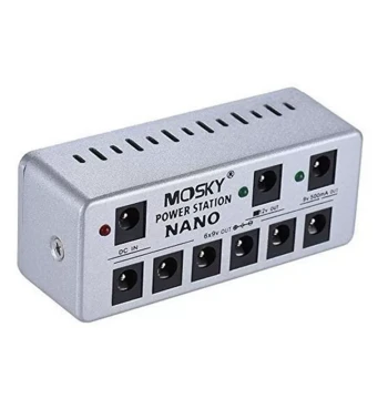 MOSKY Isolated Power Supply with Noise Reduction, Multi-Output 9V/12V Regulated Mini Portable Unit for Pedal Boards