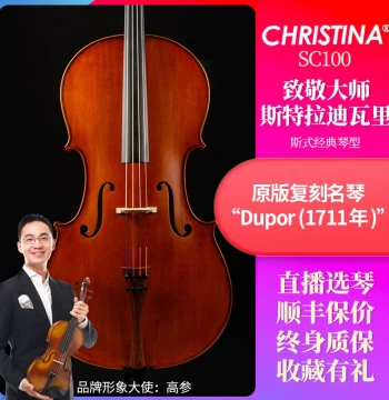 Christina SC100 Cello - Imported European Wood, Professional Grade, Handcrafted Solid Wood for Exams
