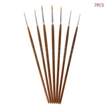 7pcs/set Professional Detail Paint Brush Fine Pointed Tip Mi