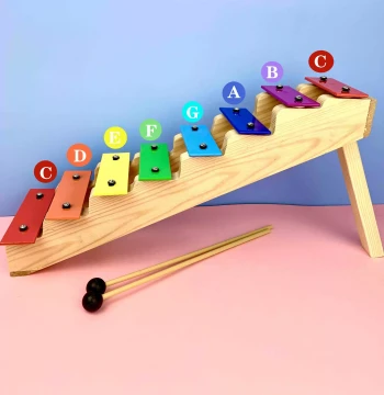 Premium 8-Note Staircase Piano, Orff Music Education Tool, Aluminum Plate Piano, Wooden Instrument for Children