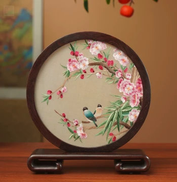 Suzhou Embroidery Decorative Piece - Handmade Double-Sided Embroidery, Chinese Characteristic Shu Embroidery, Intangible Cultural Heritage Gift for Foreigners