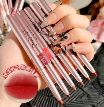Long-Lasting Waterproof Sweatproof Rotating Lip Liner Natural Definition Non-Fading for Beginners
