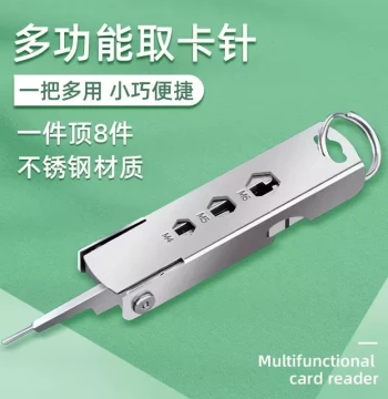 Foldable SIM Card Ejector Tool Kit, Portable Multi-Function Phone Accessory for Apple and Huawei, Minimalist Design