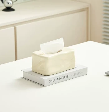 Creative Glacier Ceramic Tissue Box - Luxury Home Decor for Living Room Coffee Table Desktop