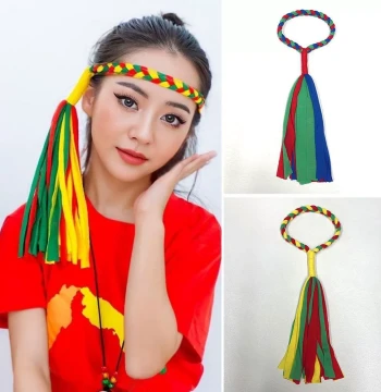 Tibetan-Style Fabric Hair Braids - Handwoven Chinese Ethnic Headbands for Women