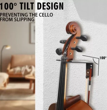 Cello Wall Hook with Bow Holder Wall-Mounted Display Rack Specialized Cello Bracket