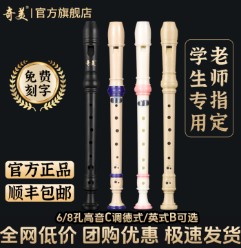 Qimei Recorder, German Style Soprano 6-Hole or English Style 8-Hole, Specialized for Elementary Students, Beginner Flute for Children