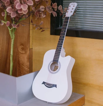 Authentic Acoustic Guitar for Beginners, 41-inch Folk or 38-inch Wood Guitar, Perfect Starter Instrument for Students