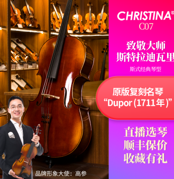 Christina Professional Cello Model C07 - Handcrafted Solid European Wood for Exams, Beginners, Kids, and Adults