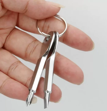 Precision-Cast Steel Flathead and Phillips Mini Screwdriver Set, Multi-Functional Keychain Tool, Simple and Practical