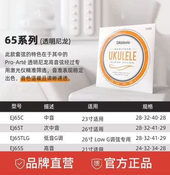 D'Addario Official EJ87 Series Titanium-Infused Nylon Ukulele Strings