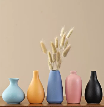 Nordic Style Creative Ceramic Small Vase for Dried Flowers - Home Living Room Decor, TV Stand or Desktop Ornament