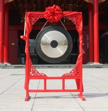 Pure Copper Gong with Stand - Traditional Chinese Instrument for Processions, Grand Openings, and Celebrations (50cm, 60cm, 80cm)
