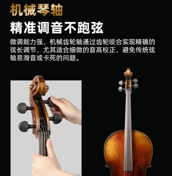 [Mechanical Pegs] European Wood Cello R4/4, Handcrafted Solid Wood Cello for Professional Performance and Exams