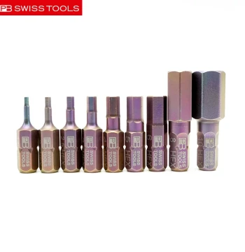 Swiss PB Imported Hex Bit, Extended Length, High Hardness, for Electric and Pneumatic Drivers, Hex Wrench, Six-Sided Screw Head