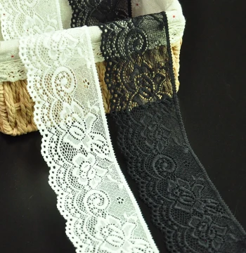 French Light Soft Fabric Black Small Lace White Trim for Hand-Sewn Cuffs Collars and Dress Decoration