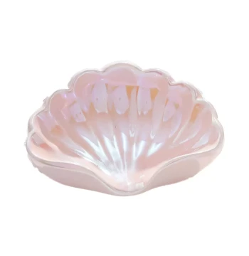 Seashell Ceramic Soap Dish Draining Soap Holder for Bathroom Sink Vanity Cabinet Luxury Decor Ornament