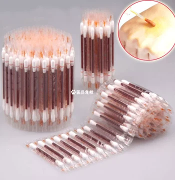 Newborn Iodophor Disinfectant Swabs - 100pcs Sterile Cotton Tips for Umbilical Cord and Wound Care