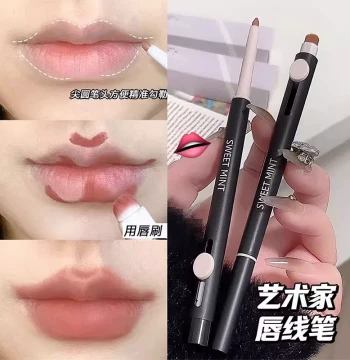 sweet mint Artist Lip Liner Pencil - Defines Lip Shape, Matte Lipstick Pen, Plumping Effect, Smudge-Proof 2-in-1