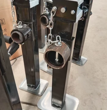 Trailer Jack, Hand-Crank Agricultural Vehicle Support Leg, 1T/2T/3T Ox-Leg Design, Thickened Foldable Tractor Ladder