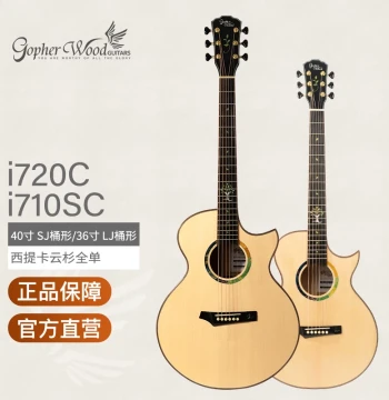 Gopherwood 'Tree of Life' 40" All-Solid Wood Acoustic Guitar (Model i720C)
