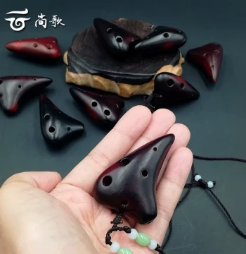 Mini 6-Hole Ocarina Necklace Pendant, Ultra-High Pitch F Key (SSF), Portable Instrument for Bird Calls, Gift or Prize