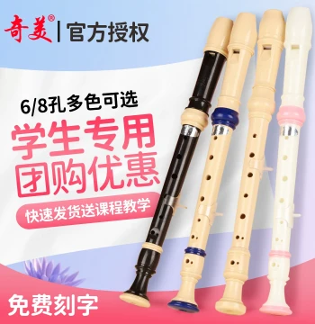 Qimei Recorder, German/English Style High Pitch 6/8 Holes for Elementary Students and Children