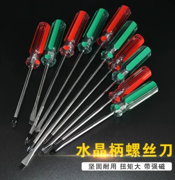 New Phillips Screwdriver Set - Colorful Striped Transparent Crystal Handle for Cross, Slotted, and Torque Screws (Home Use)