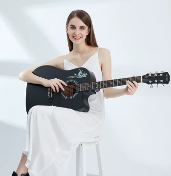 Solid Top 41-inch Beginner Guitar and 38-inch Folk Acoustic Guitar for Students and Novices, Unisex Entry-Level Instrument