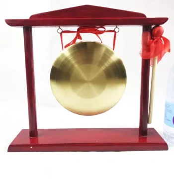 Opening Ceremony Bronze Gong with Rosewood Stand for Home Decor and Wealth Attraction