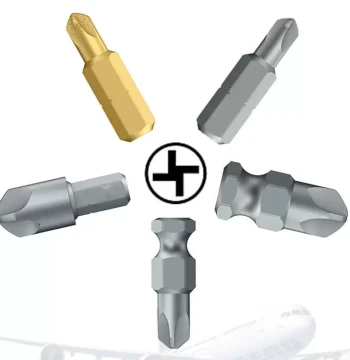 Aviation-Grade Cross Screwdriver Bit Set - Heavy-Duty Hex Shank for Aircraft Panel Removal
