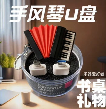 Cute Accordion-Shaped USB Flash Drive – Musical Instrument Design, 16GB/32GB/64GB/128GB