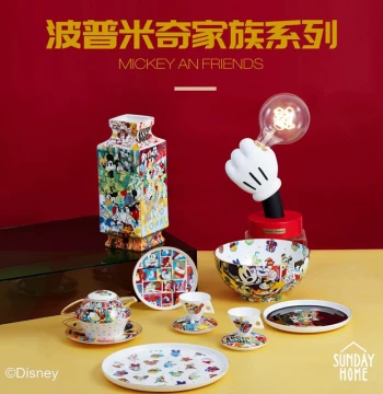 SUNDAY HOME Disney Pop Art Mickey Family Collection - Ceramic Bone China Dinnerware and Home Decor