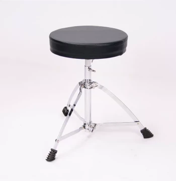 Jazz Drum Throne, Adjustable Drum Stool with Electroplated Single Leg, Leather Seat for Kids & Adults