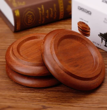 Solid Wood Piano Foot Pads, Floor Protection and Soundproofing Anti-Slip Mats for Upright and Grand Pianos