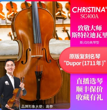 Christina Imported European Wood Professional Concert Cello SC400-A, Handcrafted Solid Wood