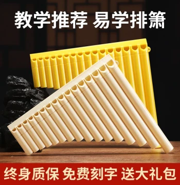 Easy-Learn Panpipe Instrument, 18/16 Tubes for Children and Beginners, C Key Student Flute