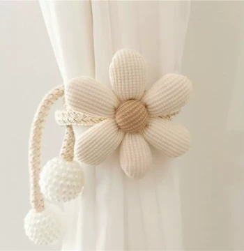 Ins Style Cute 3D Flower Pearl Buckle Curtain Tieback Kids Room Decor Mosquito Net Strap