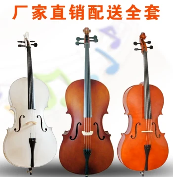 Beginner Practice Cello, Antique Finish, Matte, White, or Glossy Finish Cello Instrument