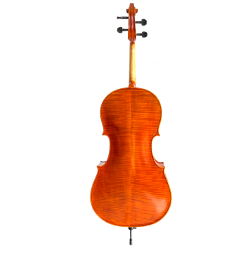 Handcrafted Flamed 4/4 Cello Solid Wood Professional Performance Grade Exam Cello with Imported European Wood and Oil Varnish