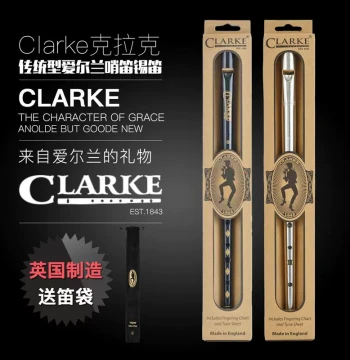 Authentic UK Clarke Irish Tin Whistle Traditional Model in D and C Keys with Tutorial, Free Shipping