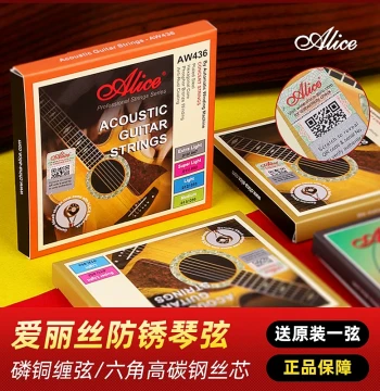 Alice Acoustic Guitar Strings – Complete Set of 6 Strings for Folk Guitars, Also Available Individually (Strings 1–3)