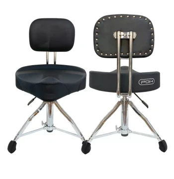 PDH Jazz Drum Throne with Lumbar Support, Pneumatic Height Adjustment, Saddle Shape for Professional Drummers
